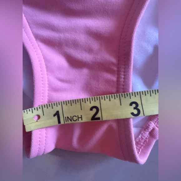 Michael Kors Pink Ruffle Swimsuit Built in Shelf Bra Padded Cups Off Shoulder 6 - Picture 8 of 16